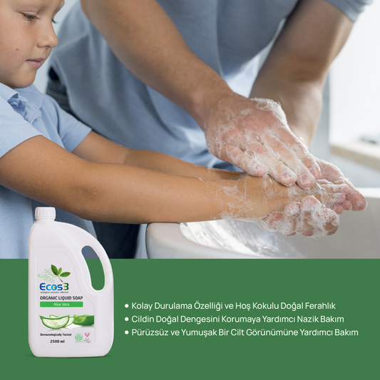 Sertifikalı Organik Sıvı Sabun - Aloe Vera - 2.5 lt