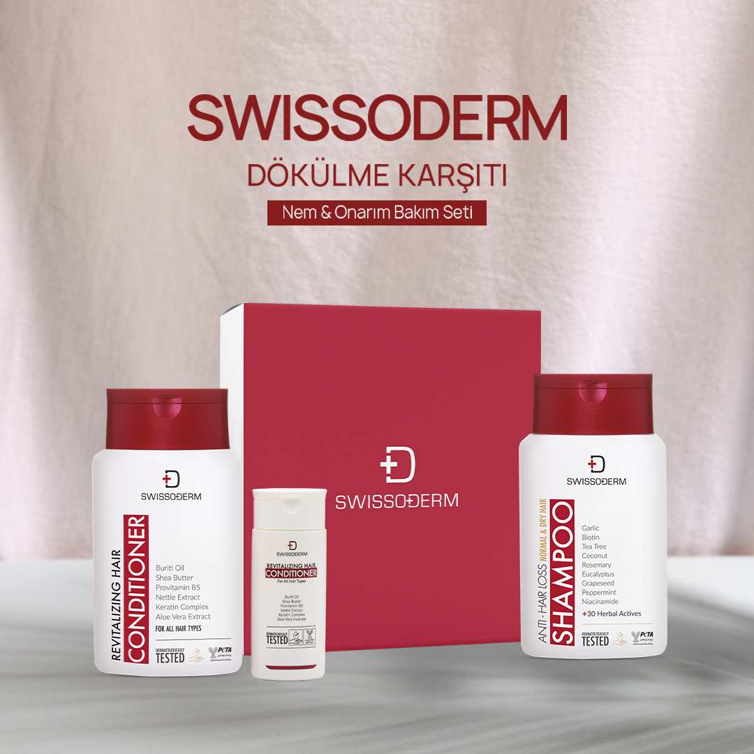 Doğal İçerikli Swissoderm Dökülme Karşıtı Nem & Onarım Bakım Seti
