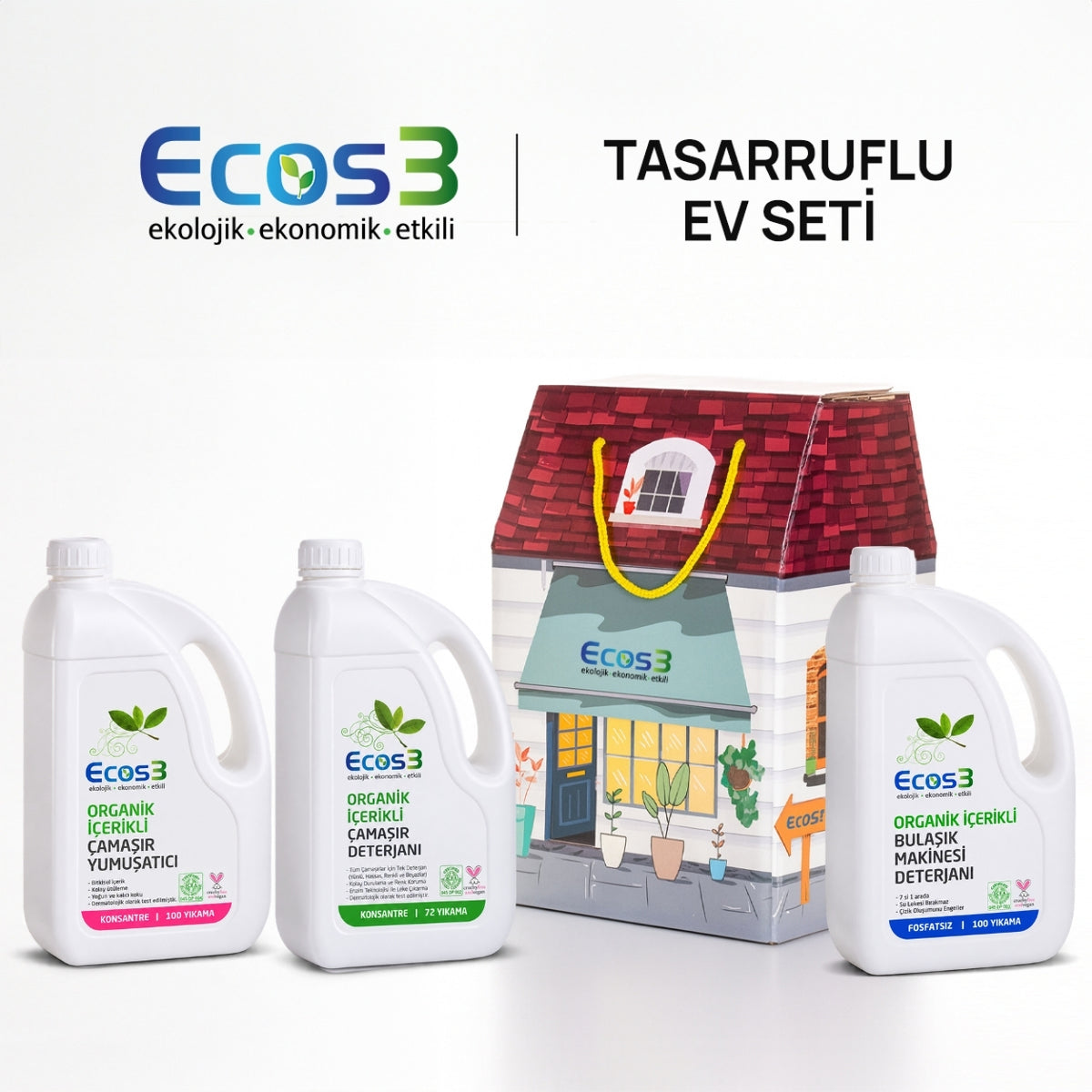 Ecos3 Organik İçerikli Tasarruflu Ev Temizlik Seti