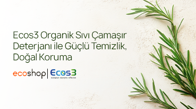 Ecos3 Organik Sıvı Çamaşır Deterjanı ile Güçlü Temizlik, Doğal Koruma