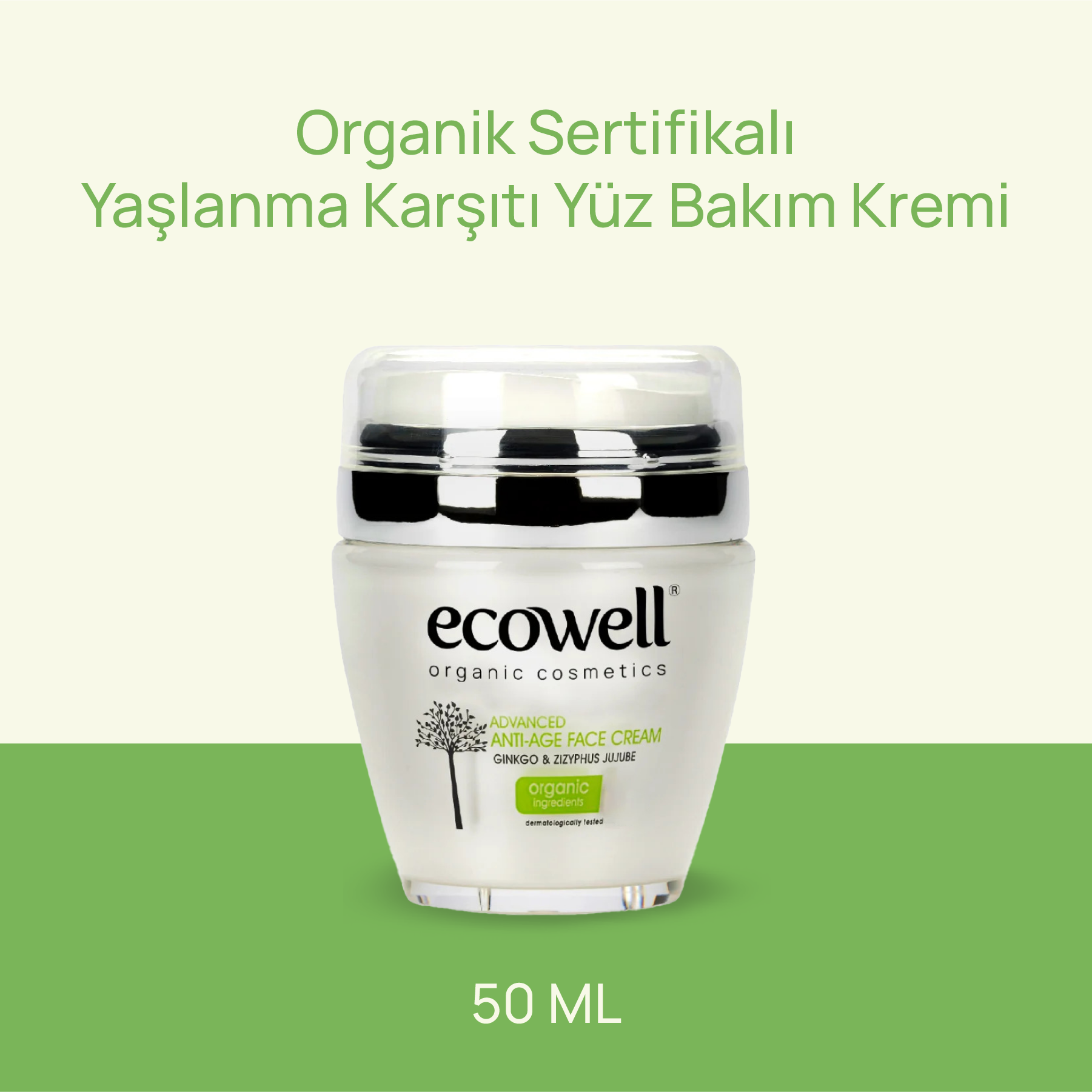Sertifikalı Organik Yaşlanma Karşıtı Yüz Kremi - 50 ml