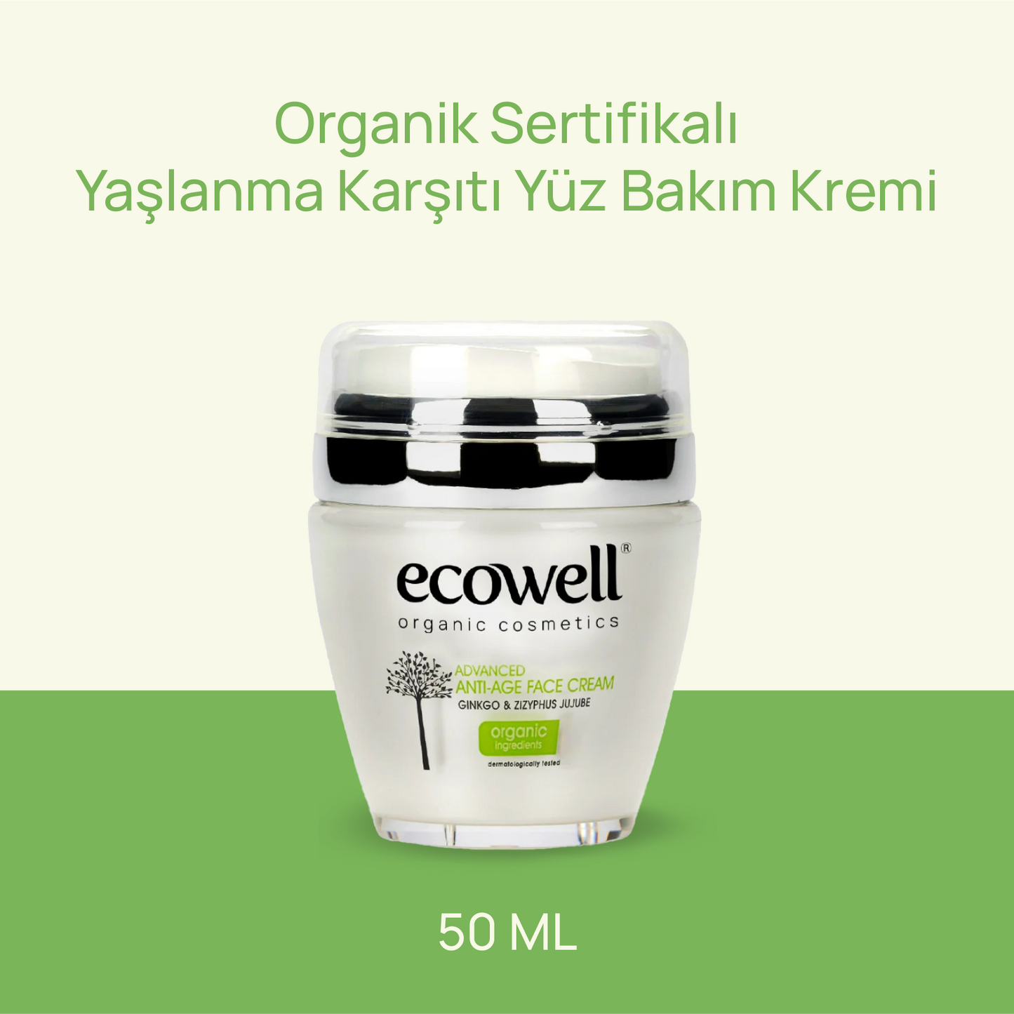 Sertifikalı Organik Yaşlanma Karşıtı Yüz Kremi - 50 ml
