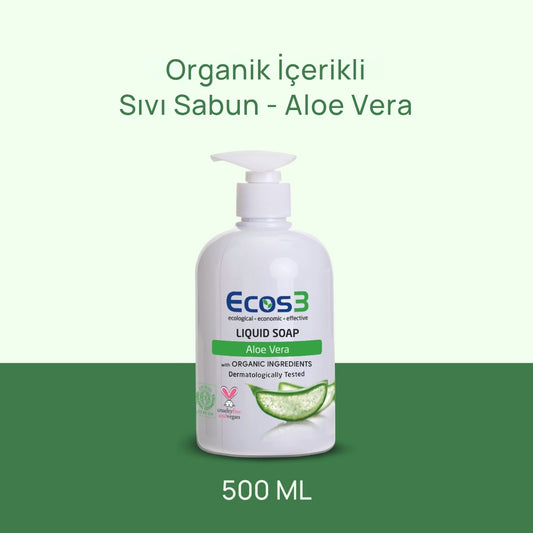 Ecos3 Organik İçerikli Sıvı Sabun – Aloe Vera 500 mL