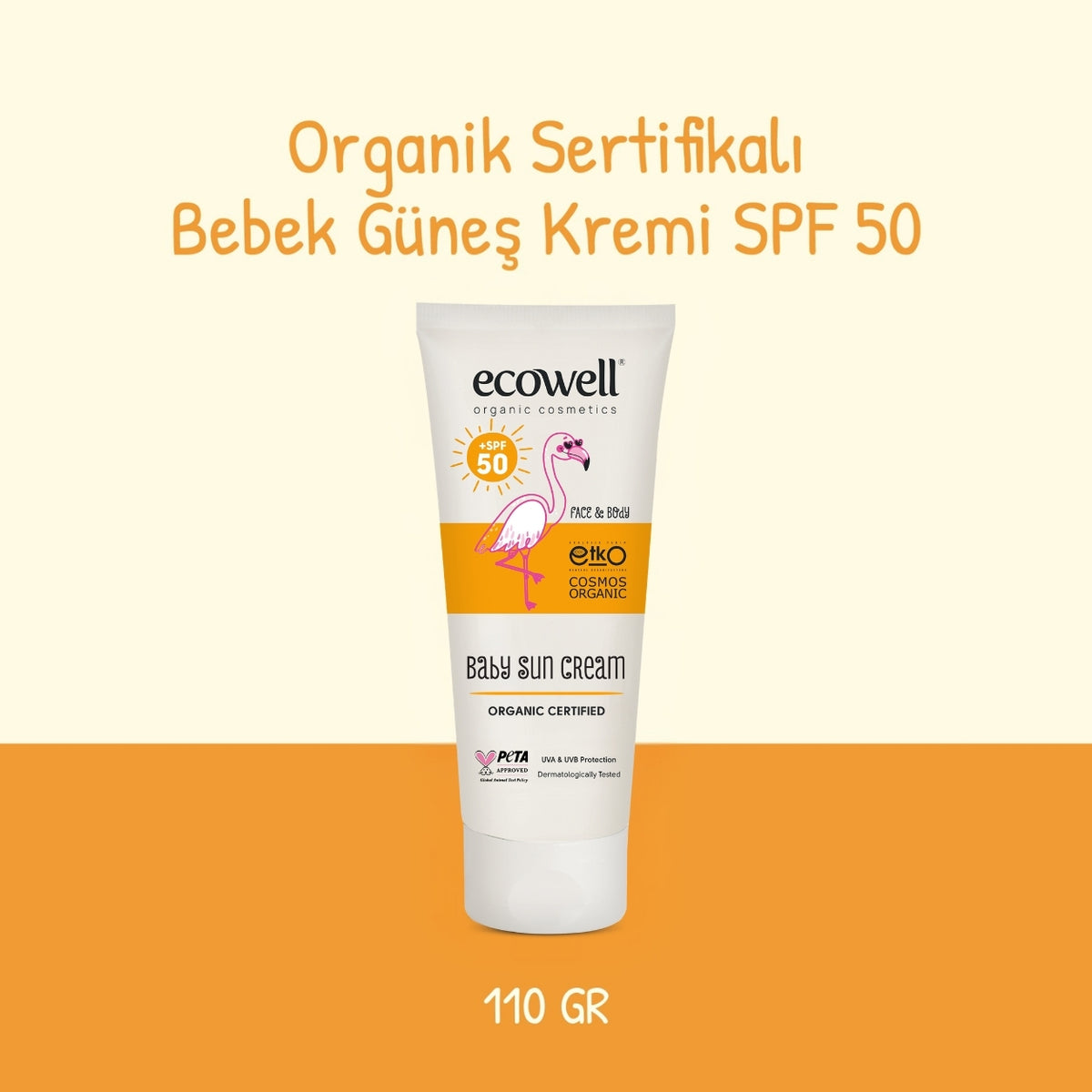 Organik Sertifikalı Bebek Güneş Kremi SPF 50 - 110 gr