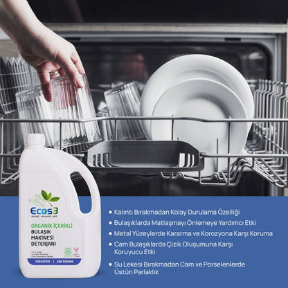Ecos3 Organik İçerikli Bulaşık Makinesi Deterjanı 2,5 L