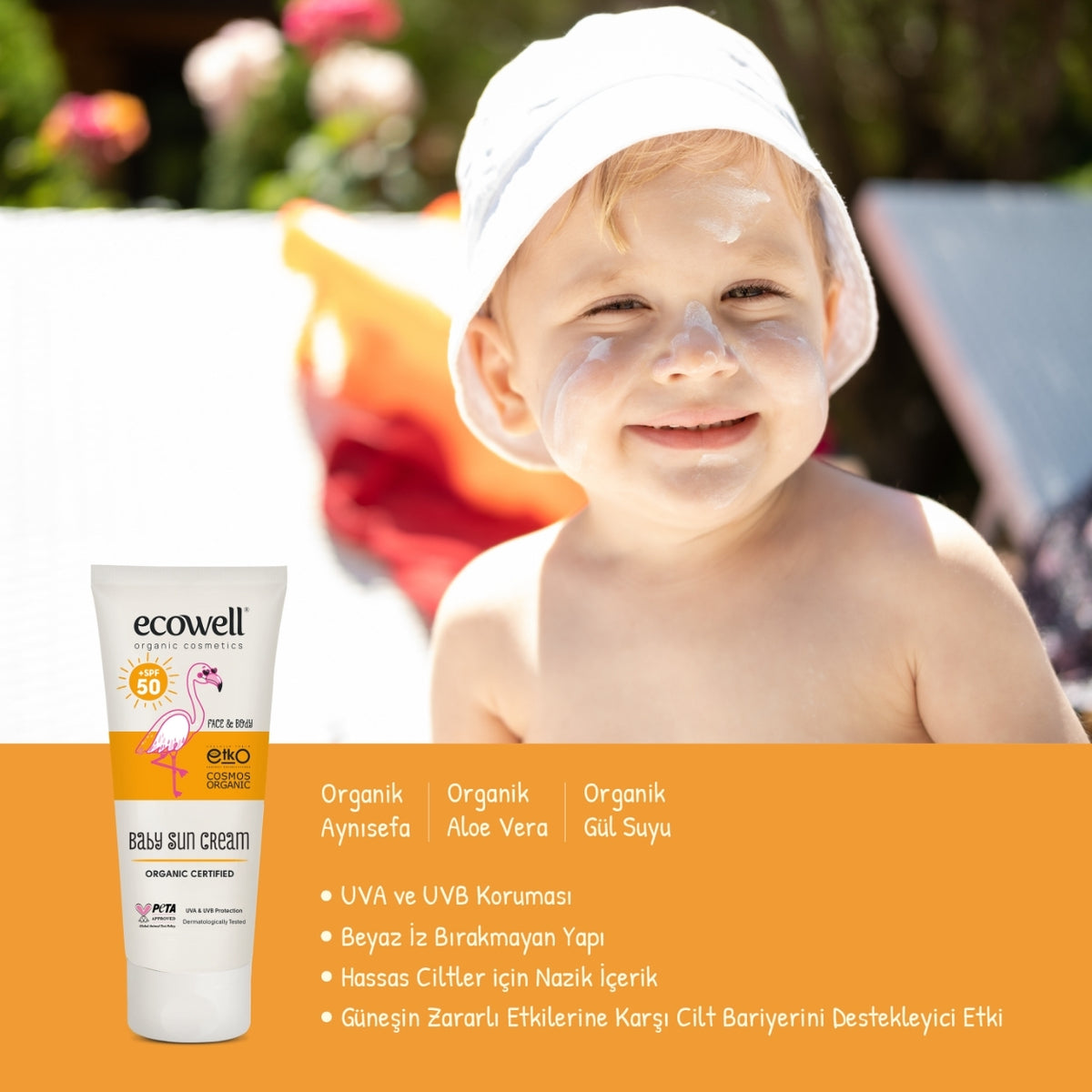Organik Sertifikalı Bebek Güneş Kremi SPF 50 - 110 gr