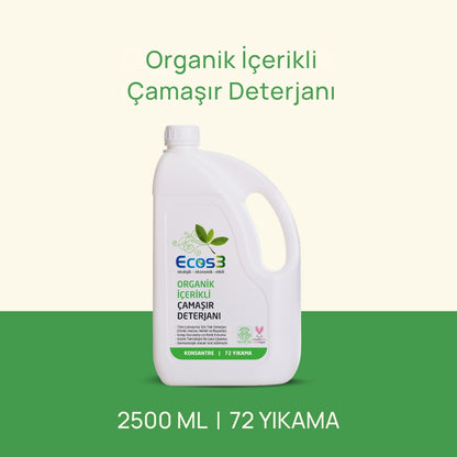 Ecos3 Organik İçerikli Çamaşır Deterjanı 2,5 L (72 Yıkama)