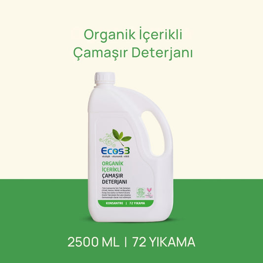 Ecos3 Organik İçerikli Çamaşır Deterjanı 2,5 L (72 Yıkama)