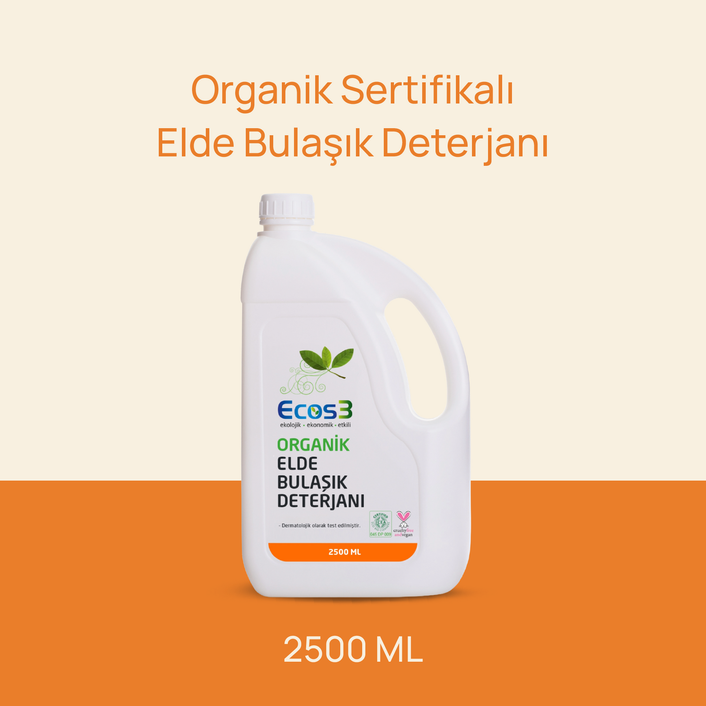 Sertifikalı Organik Elde Bulaşık Deterjanı - 2.5 lt