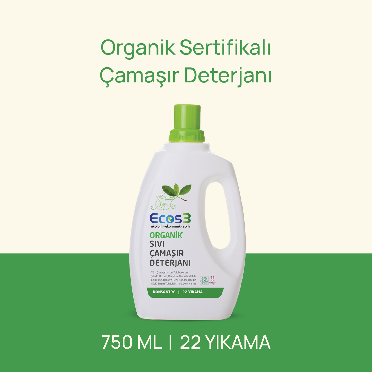 Sertifikalı Organik Çamaşır Deterjanı - 750 ml