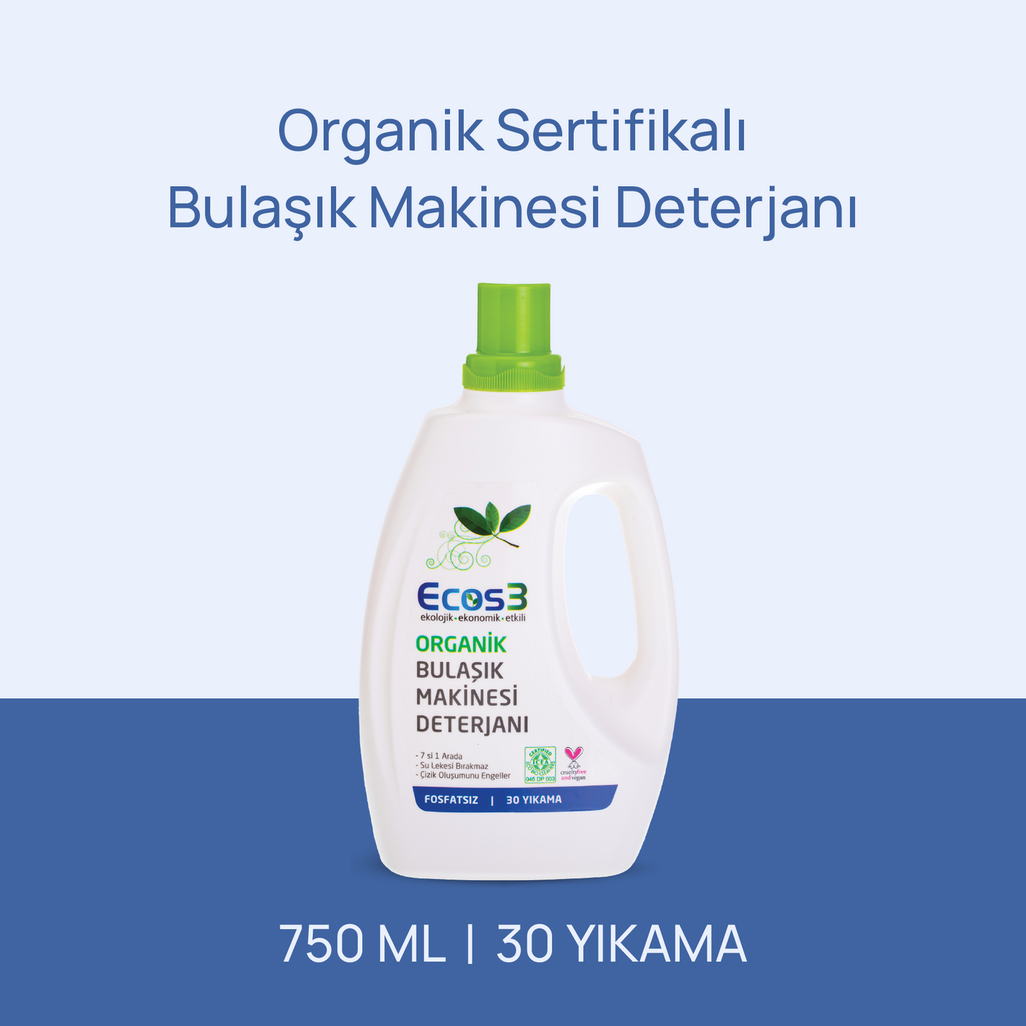 Sertifikalı Organik Bulaşık Makinesi Deterjanı - 750 ml