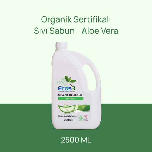 Sertifikalı Organik Sıvı Sabun - Aloe Vera - 2.5 lt