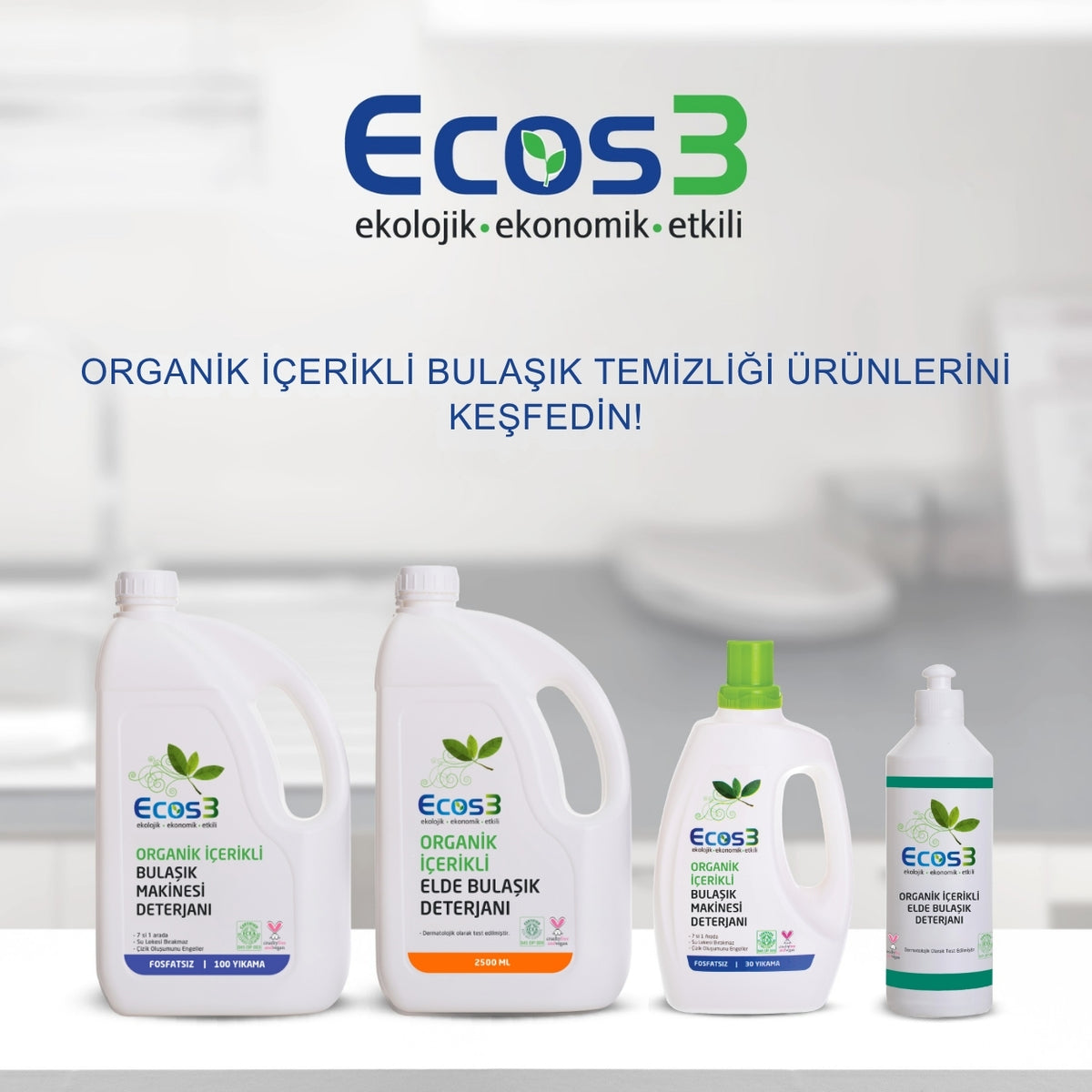Ecos3 Organik İçerikli Bulaşık Makinesi Deterjanı 2,5 L