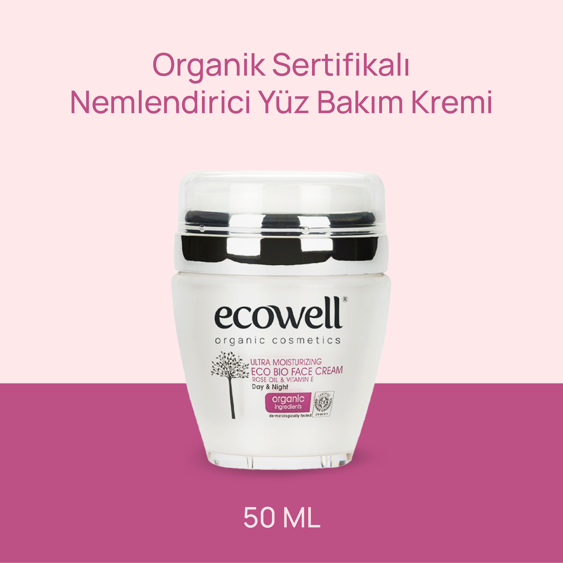 Sertifikalı Organik Nemlendirici Yüz Bakım Kremi - 50 ml