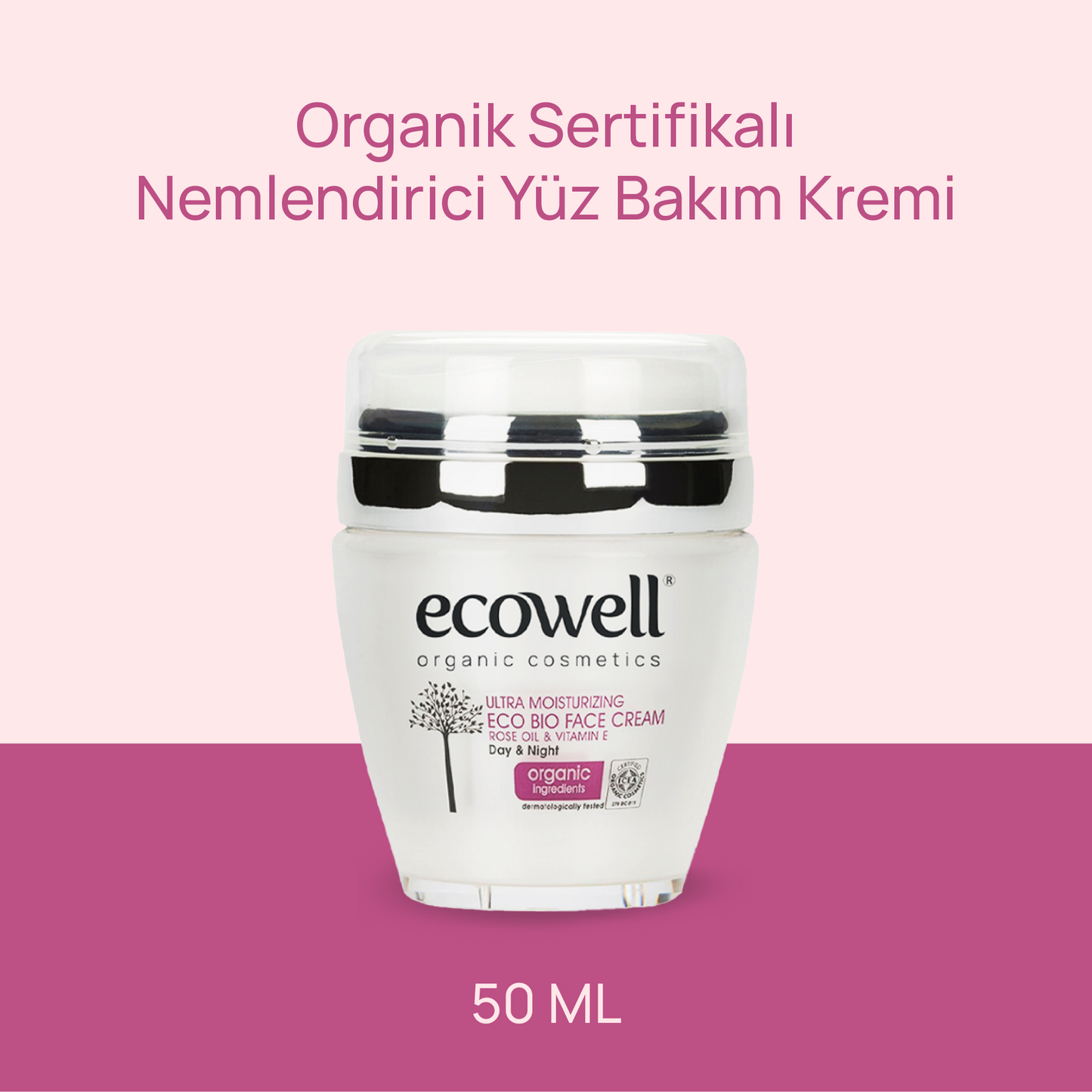 Sertifikalı Organik Nemlendirici Yüz Bakım Kremi - 50 ml