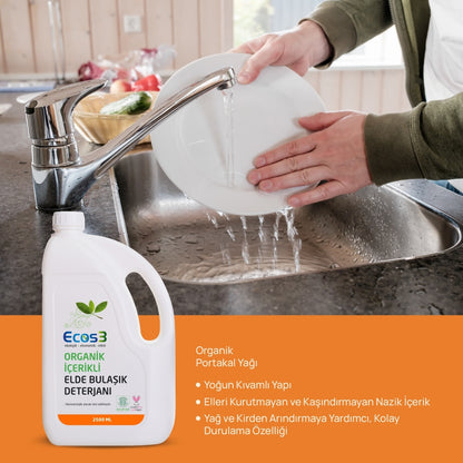 Ecos3 Organik İçerikli Elde Bulaşık Deterjanı 2,5 L