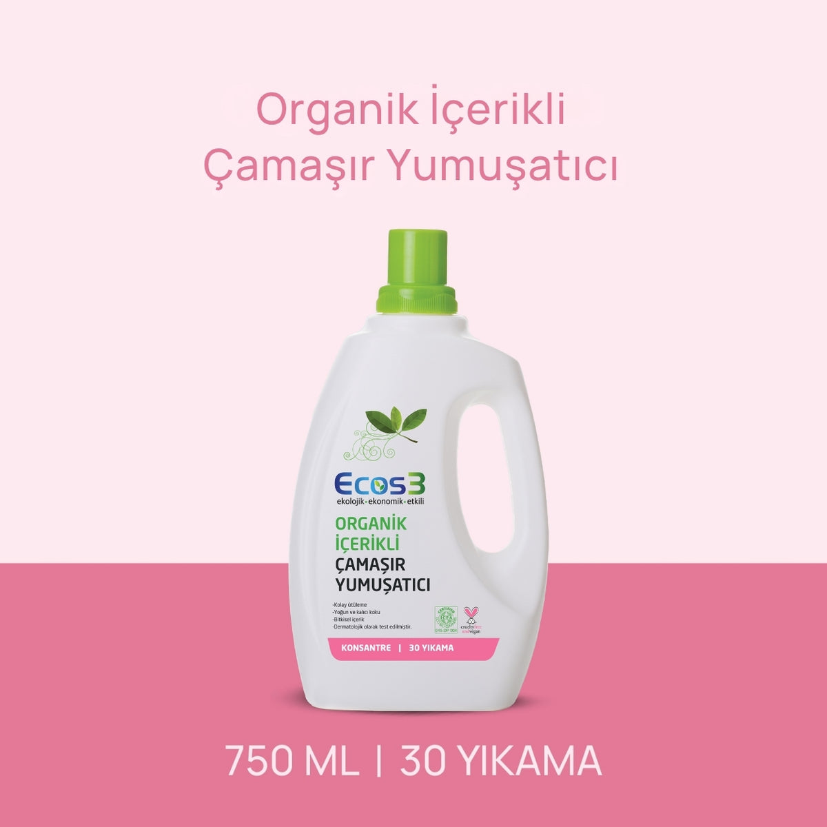 Ecos3 Organik İçerikli Çamaşır Yumuşatıcı 750 mL (30 Yıkama)