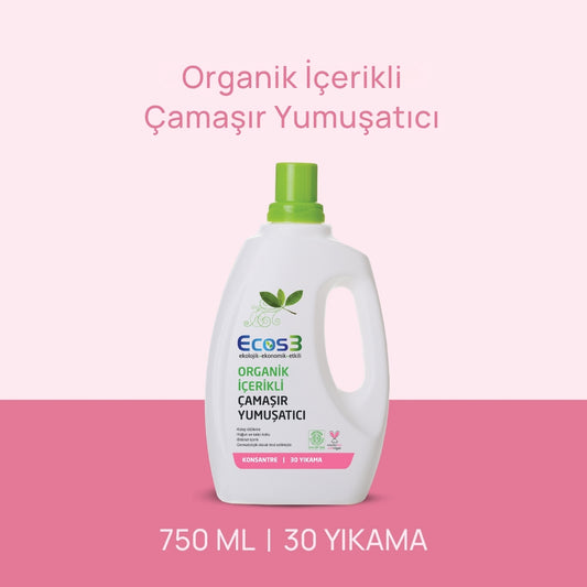 Ecos3 Organik İçerikli Çamaşır Yumuşatıcı 750 mL (30 Yıkama)
