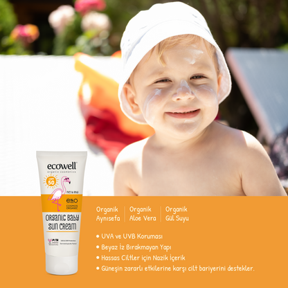Sertifikalı Organik Bebek Güneş Kremi SPF 50 - 110 gr