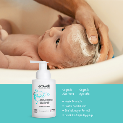 Sertifikalı Organik Yenidoğan Köpük Şampuan - 300 ml