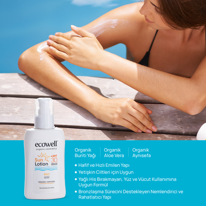 Sertifikalı Organik Güneş Losyonu SPF 30 - 150 ml