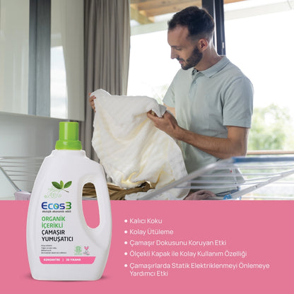 Ecos3 Organik İçerikli Çamaşır Yumuşatıcı 750 mL (30 Yıkama)