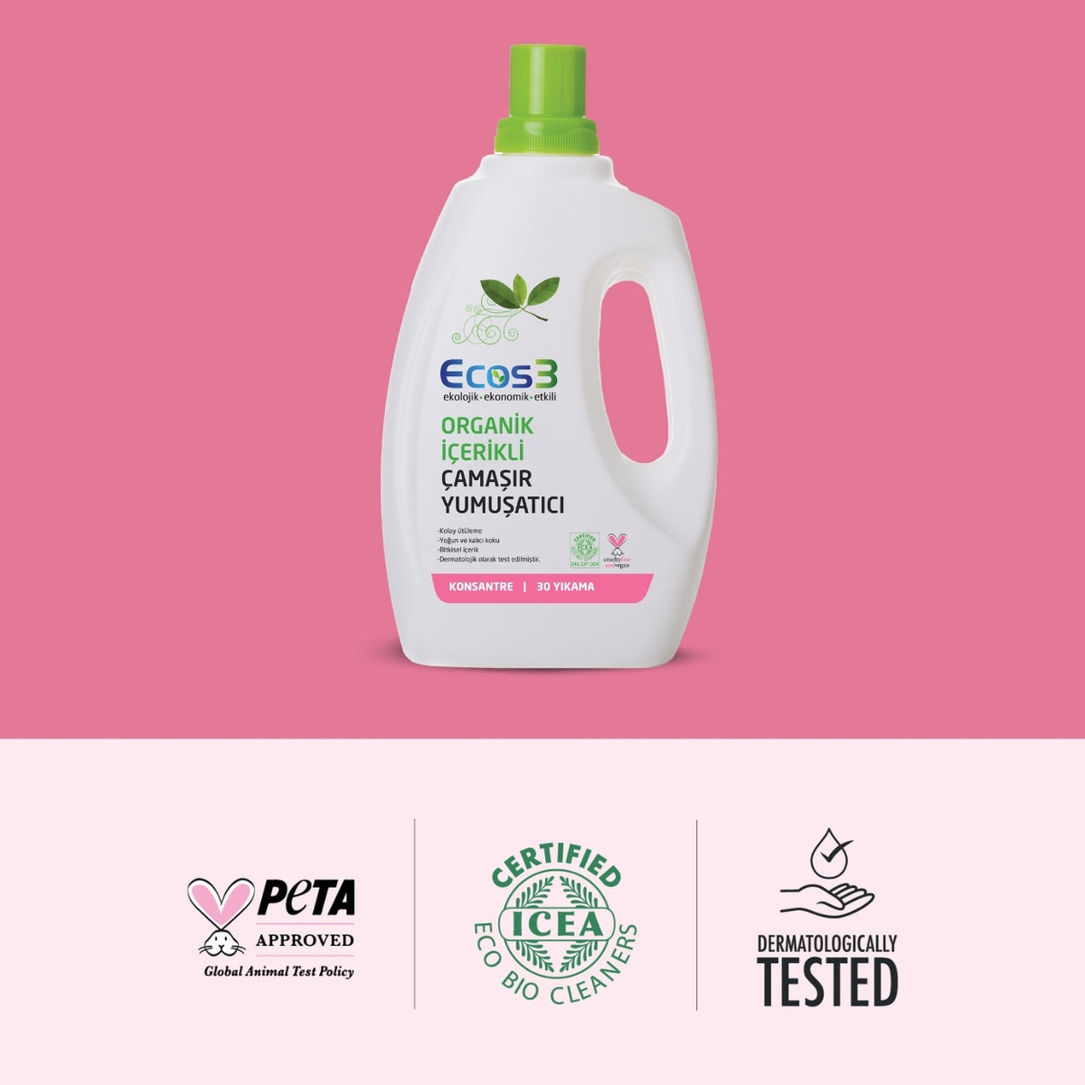 Ecos3 Organik İçerikli Çamaşır Yumuşatıcı 750 mL (30 Yıkama)