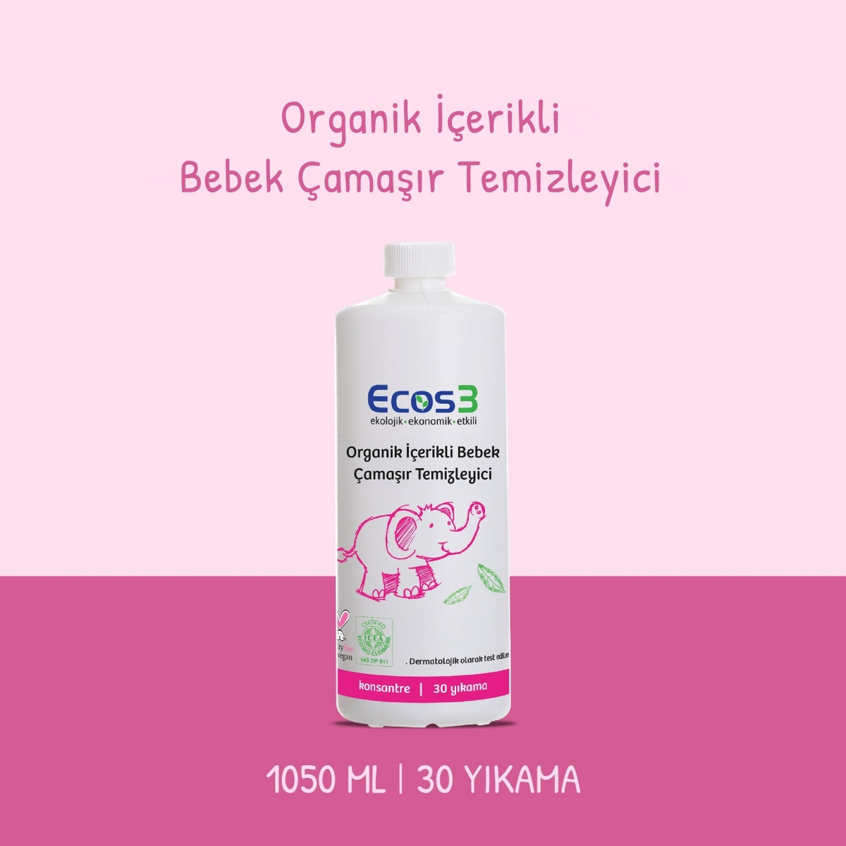 Ecos3 Organik İçerikli Bebek Çamaşır Temizleyici 1050 mL (30 Yıkama)