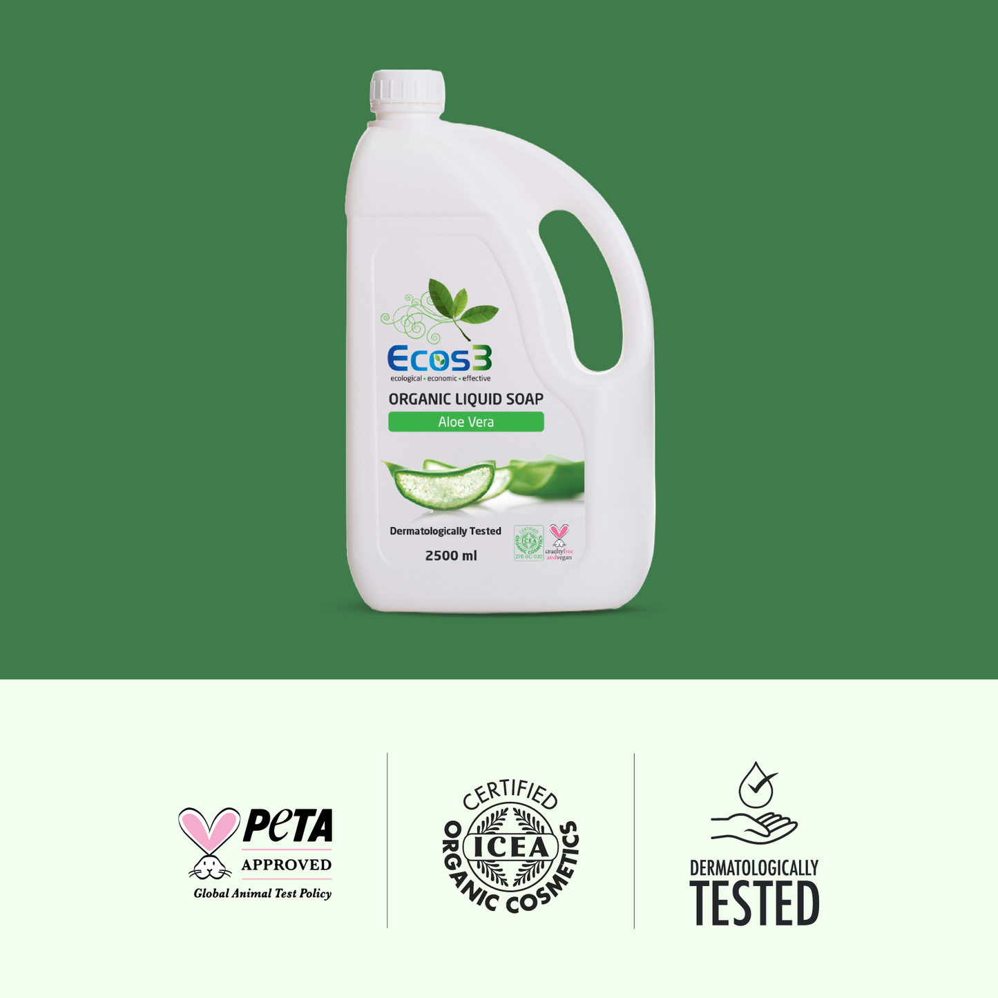 Sertifikalı Organik Sıvı Sabun - Aloe Vera - 2.5 lt