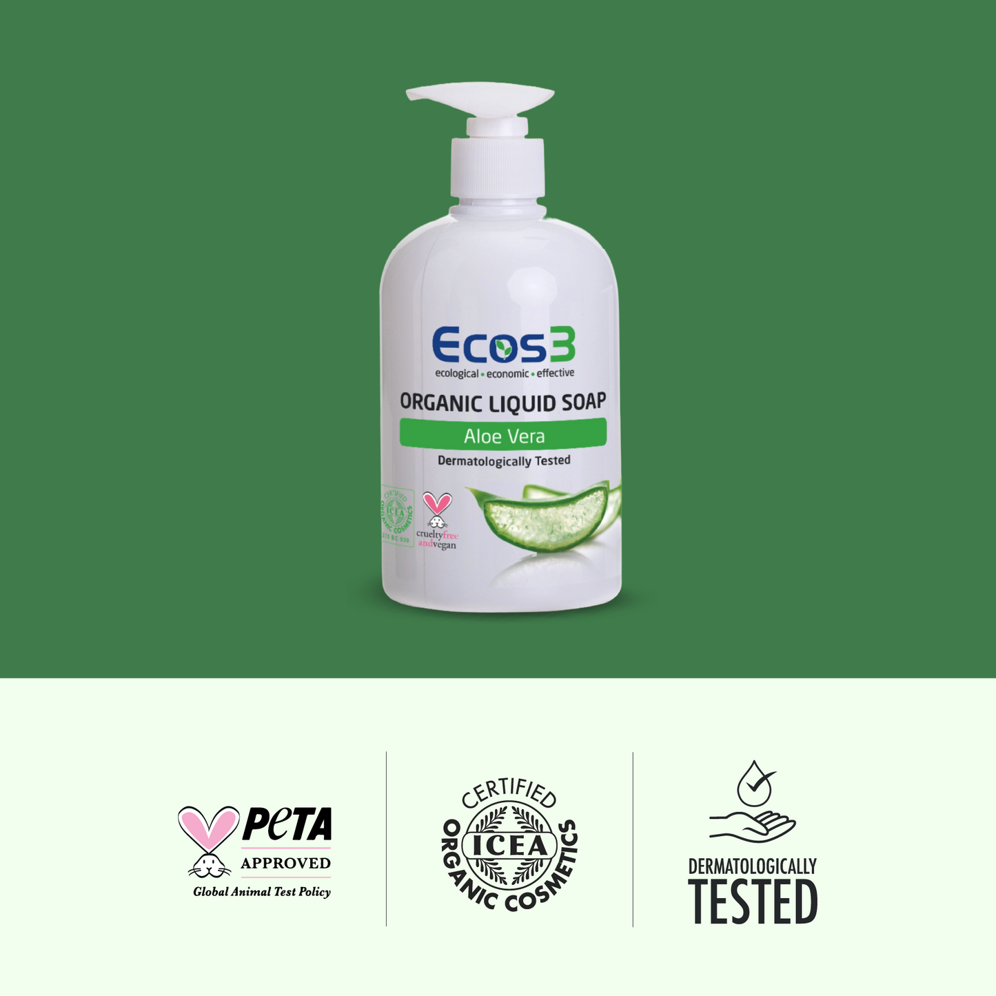 Sertifikalı Organik Sıvı Sabun - Aloe Vera - 500 ml