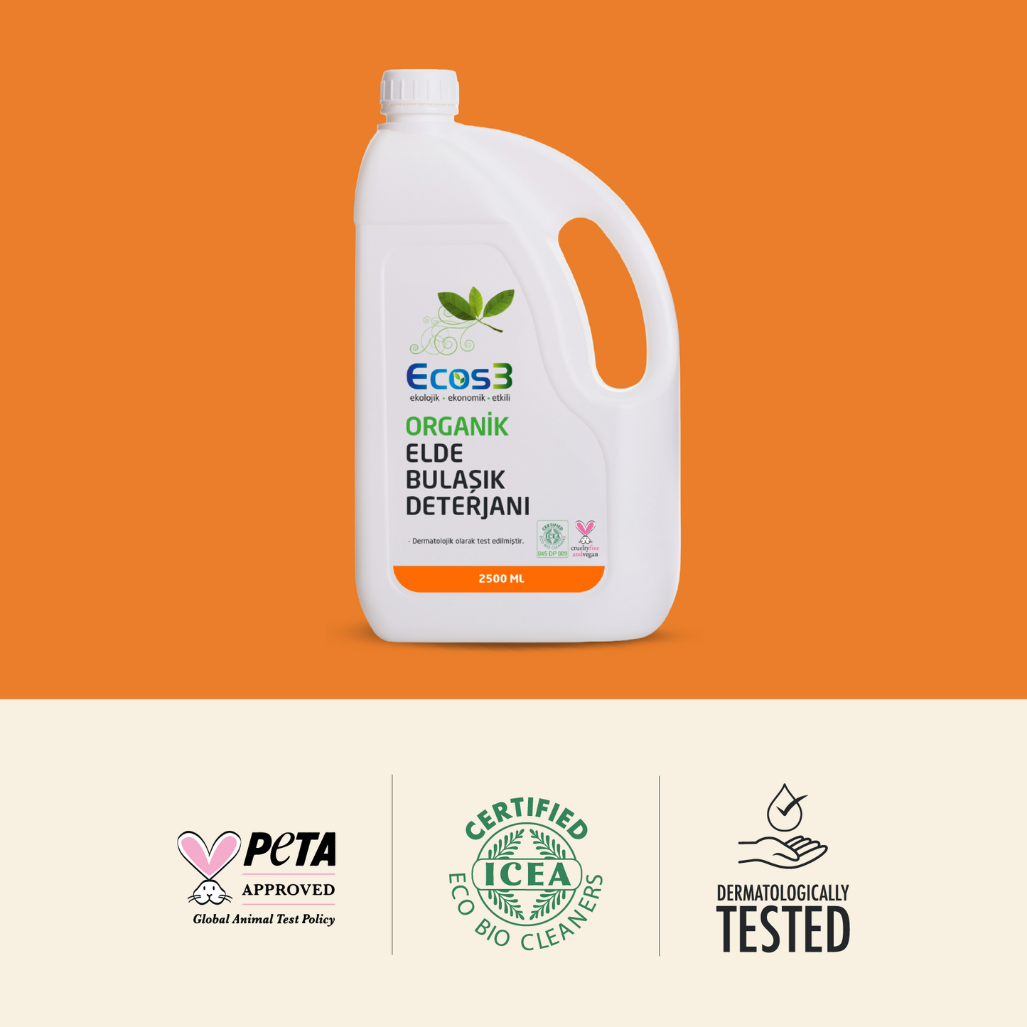 Sertifikalı Organik Elde Bulaşık Deterjanı - 2.5 lt