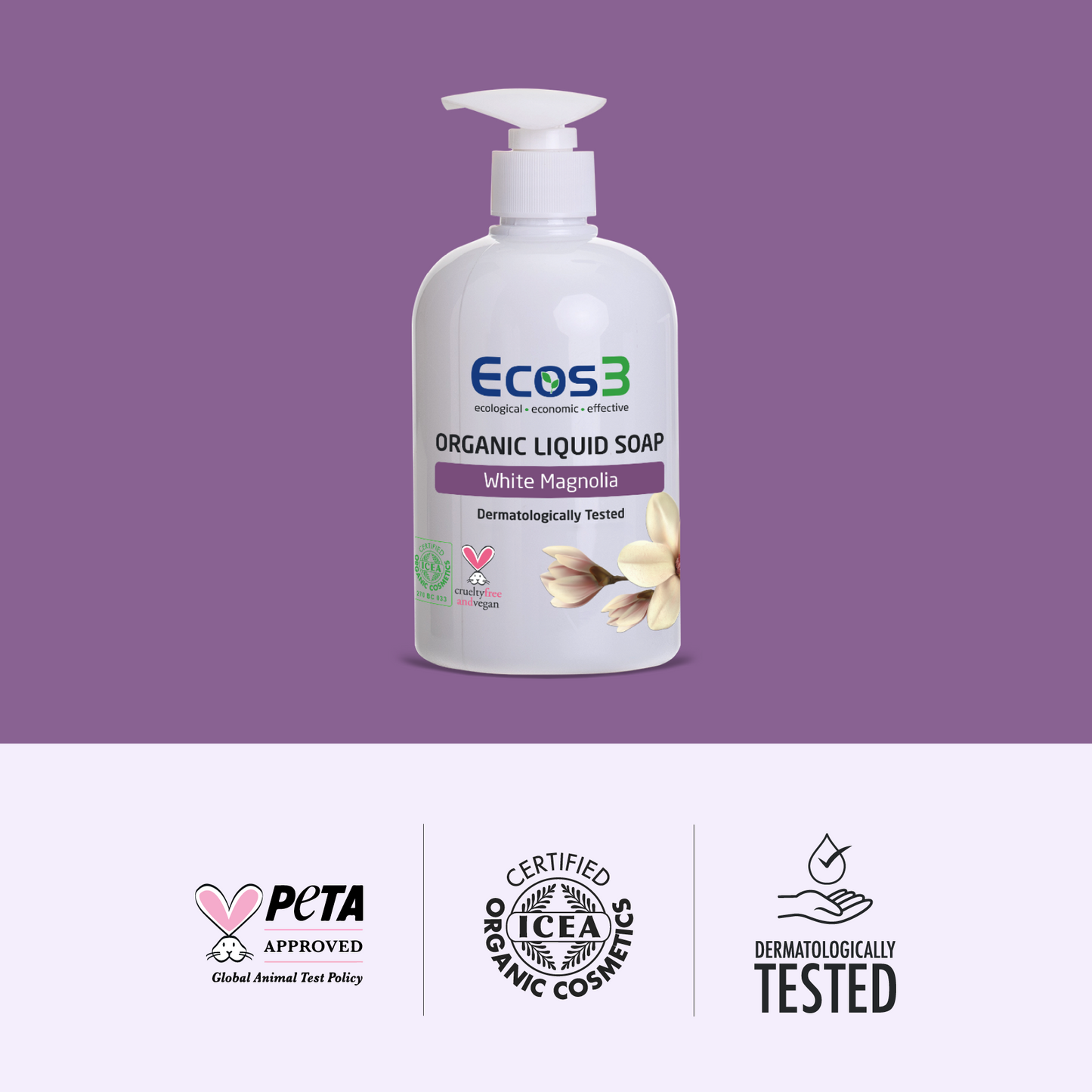 Sertifikalı Organik Sıvı Sabun - Beyaz Manolya - 500 ml