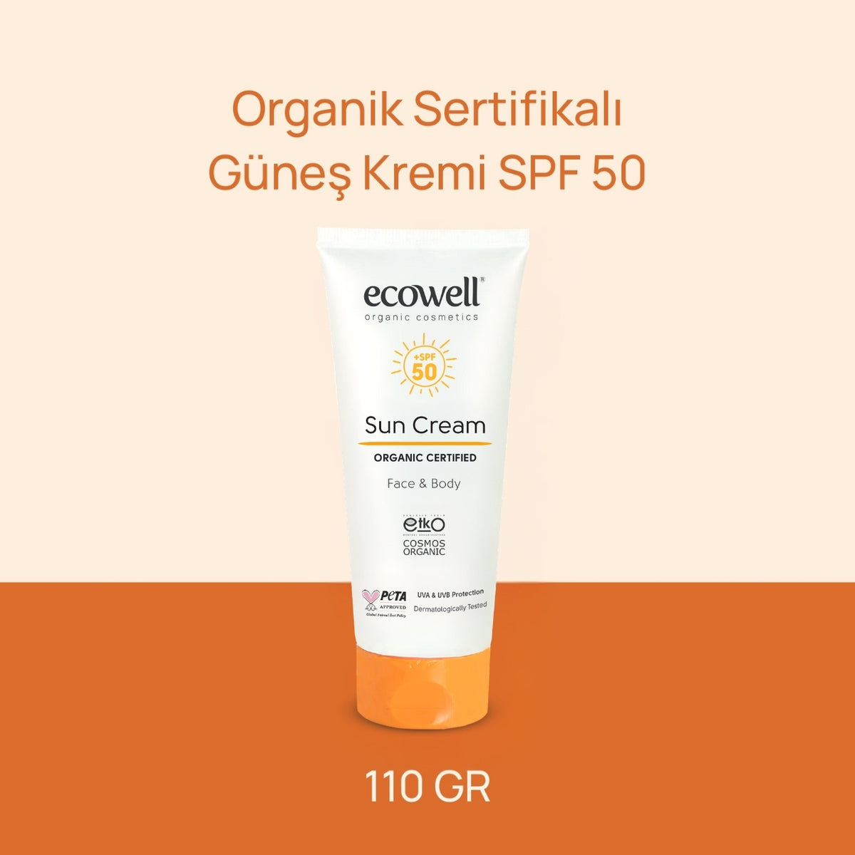 Organik Sertifikalı Güneş Kremi SPF 50 - 110 gr