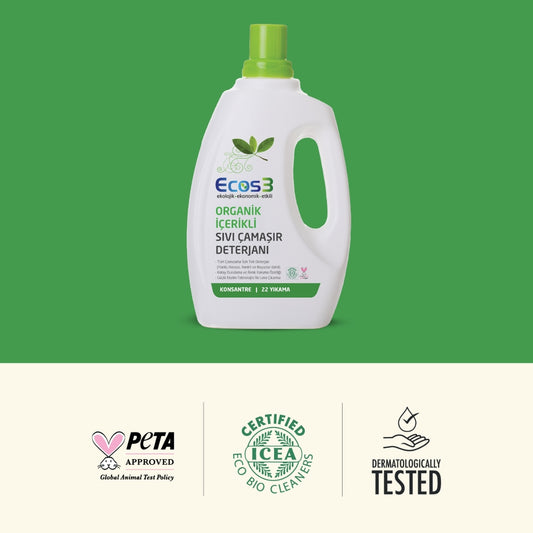 Ecos3 Organik İçerikli Çamaşır Deterjanı 750 mL (22 Yıkama)