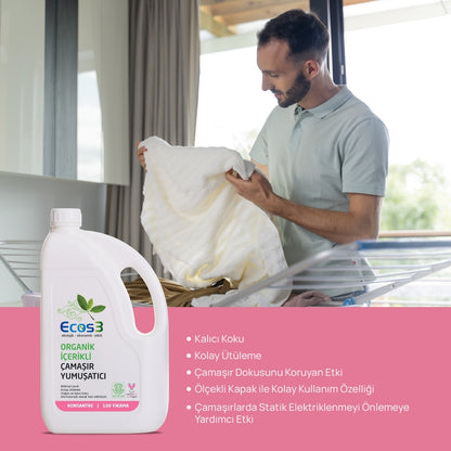 Ecos3 Organik İçerikli Çamaşır Yumuşatıcı 2.5 L (100 Yıkama)