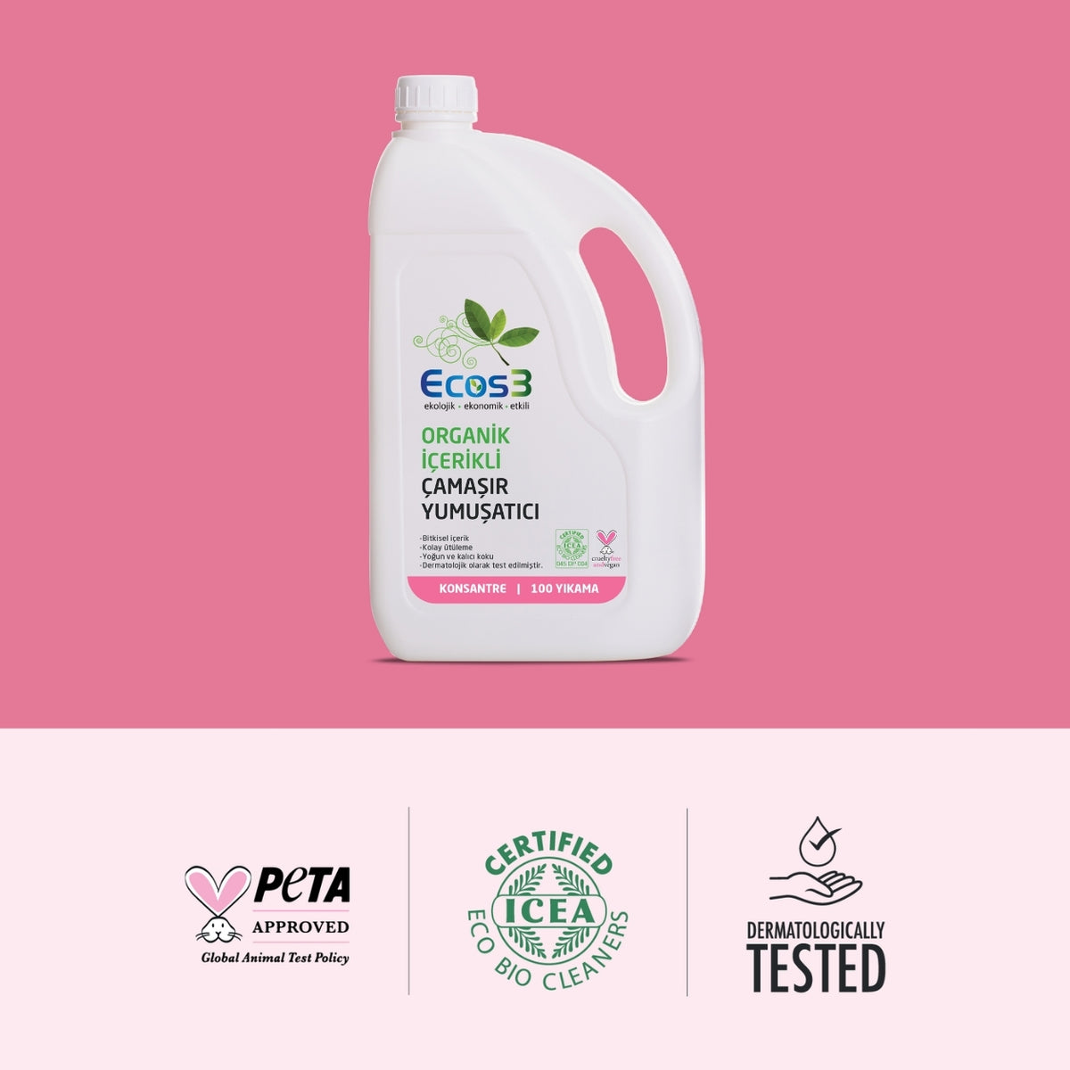 Ecos3 Organik İçerikli Çamaşır Yumuşatıcı 2.5 L (100 Yıkama)