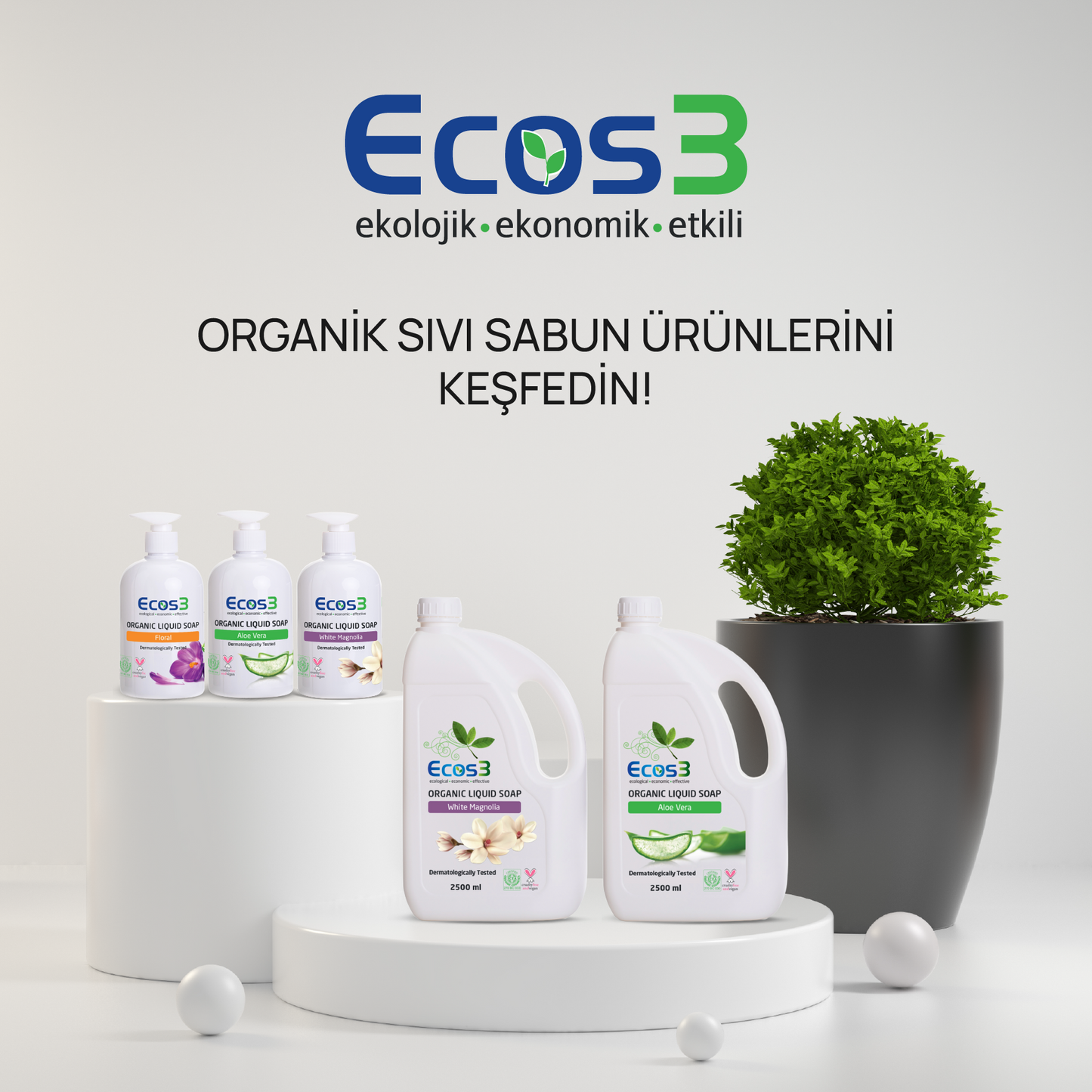 Sertifikalı Organik Sıvı Sabun - Floral - 500 ml