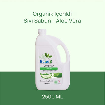 Ecos3 Organik İçerikli Sıvı Sabun – Aloe Vera 2,5 L