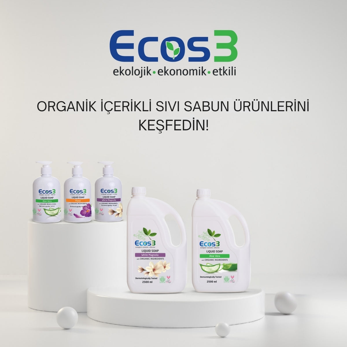 Ecos3 Organik İçerikli Sıvı Sabun – Aloe Vera 500 mL