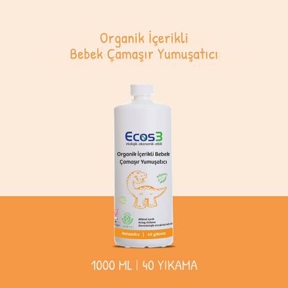 Ecos3 Organik İçerikli Bebek Çamaşır Yumuşatıcı 1000 mL (40 Yıkama)