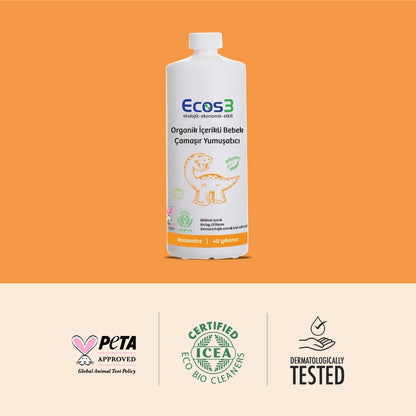 Ecos3 Organik İçerikli Bebek Çamaşır Yumuşatıcı 1000 mL (40 Yıkama)