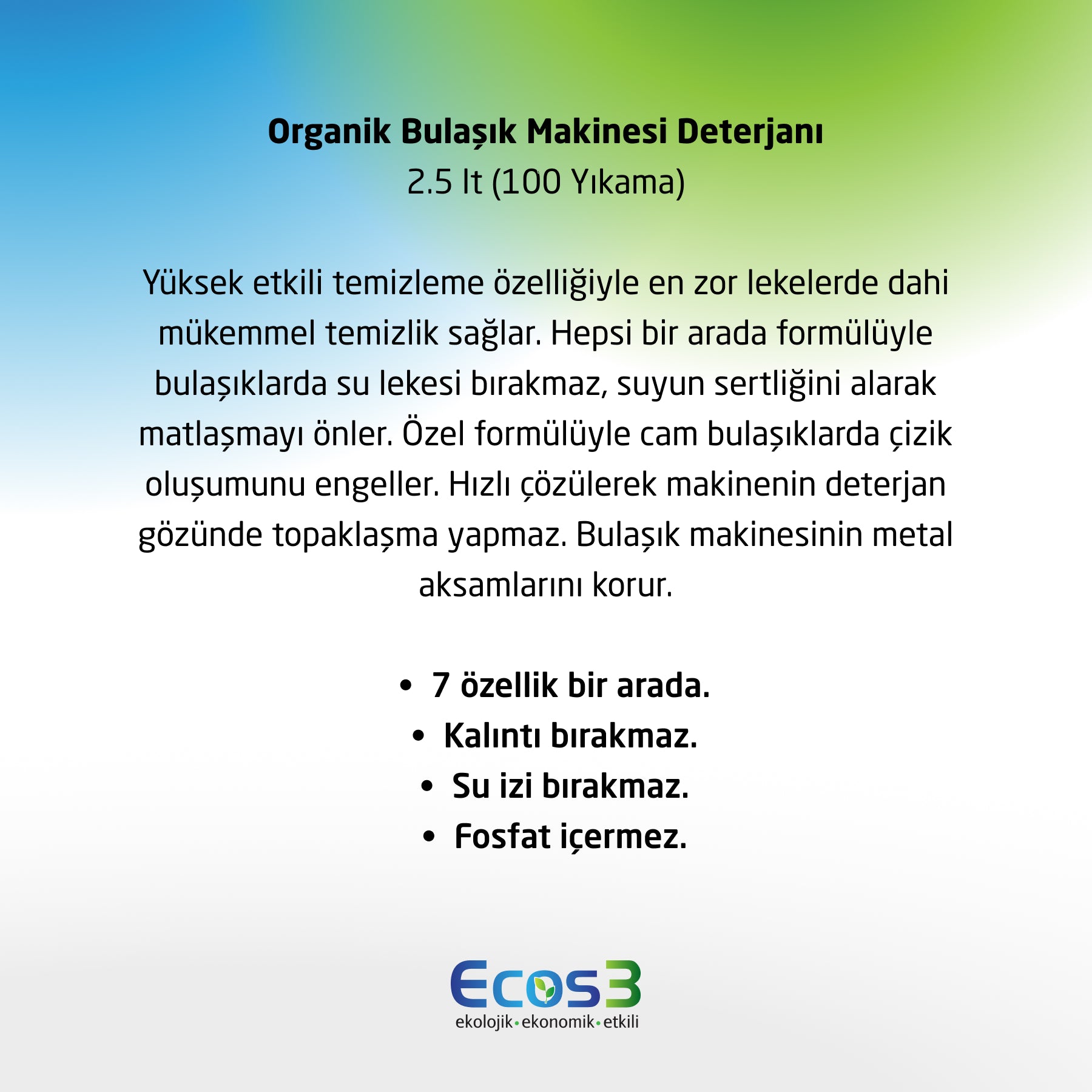 Bulaşık Makinesi Deterjanı - 2.5 lt