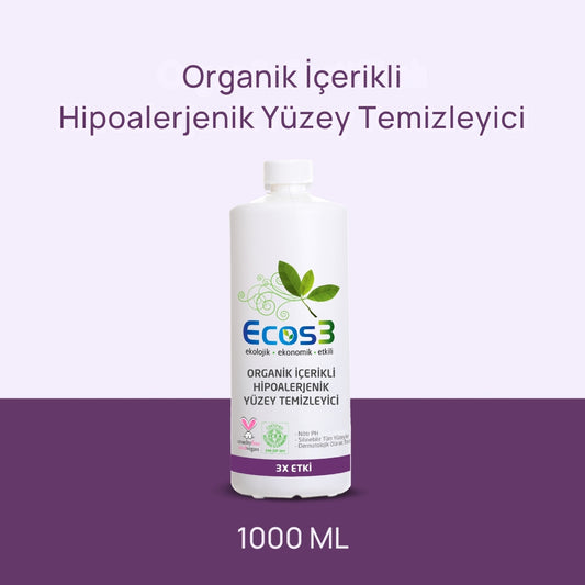 Ecos3 Organik İçerikli Hipoalerjenik Yüzey Temizleyici 1000 mL