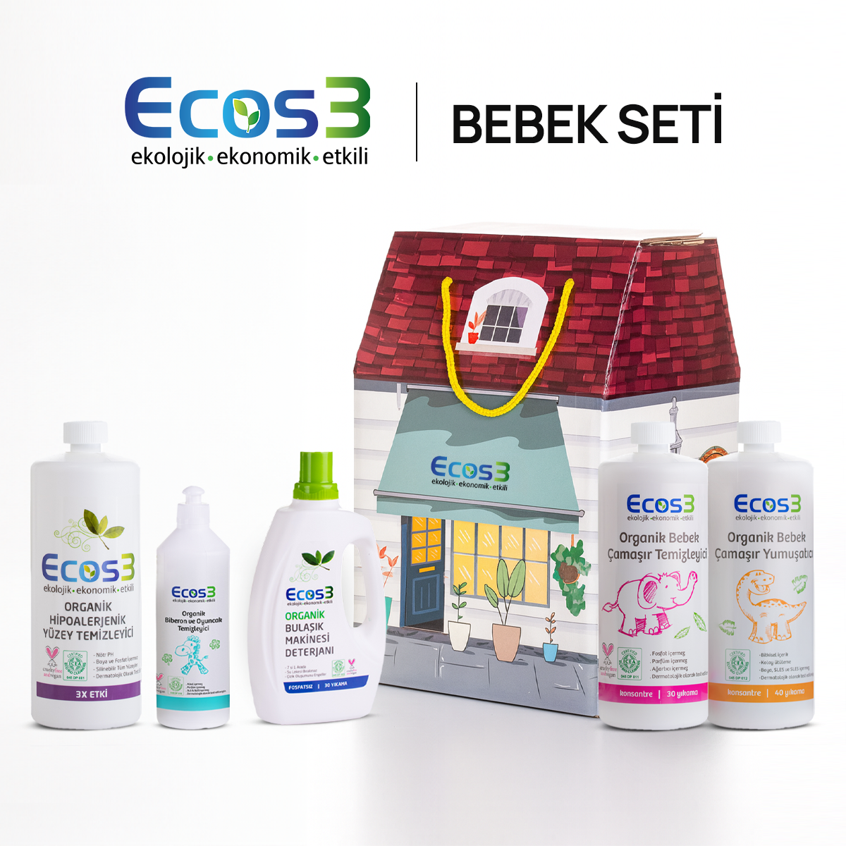 Sertifikalı Organik Bebek Temizlik Seti | Çamaşır, Bulaşık, Biberon-Oyuncak ve Tüm Yüzeyler için Doğal Temizlik