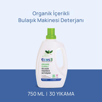 Ecos3 Organik İçerikli Bulaşık Makinesi Deterjanı 750 mL (30 Yıkama)