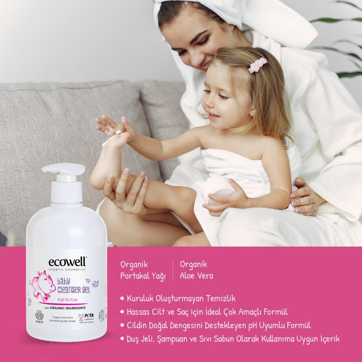 Organik İçerikli Bebek Temizleme Jeli - 500 ml